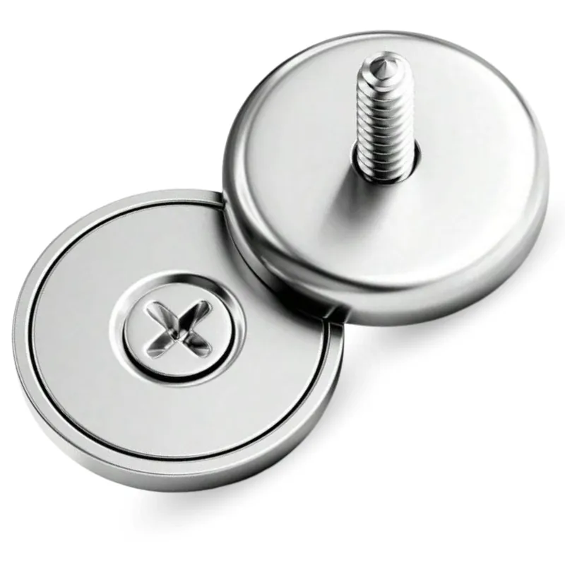 Magnes Neodymowy Walcowy W Obudowie Z Otworem Pod Wkręt Mocny