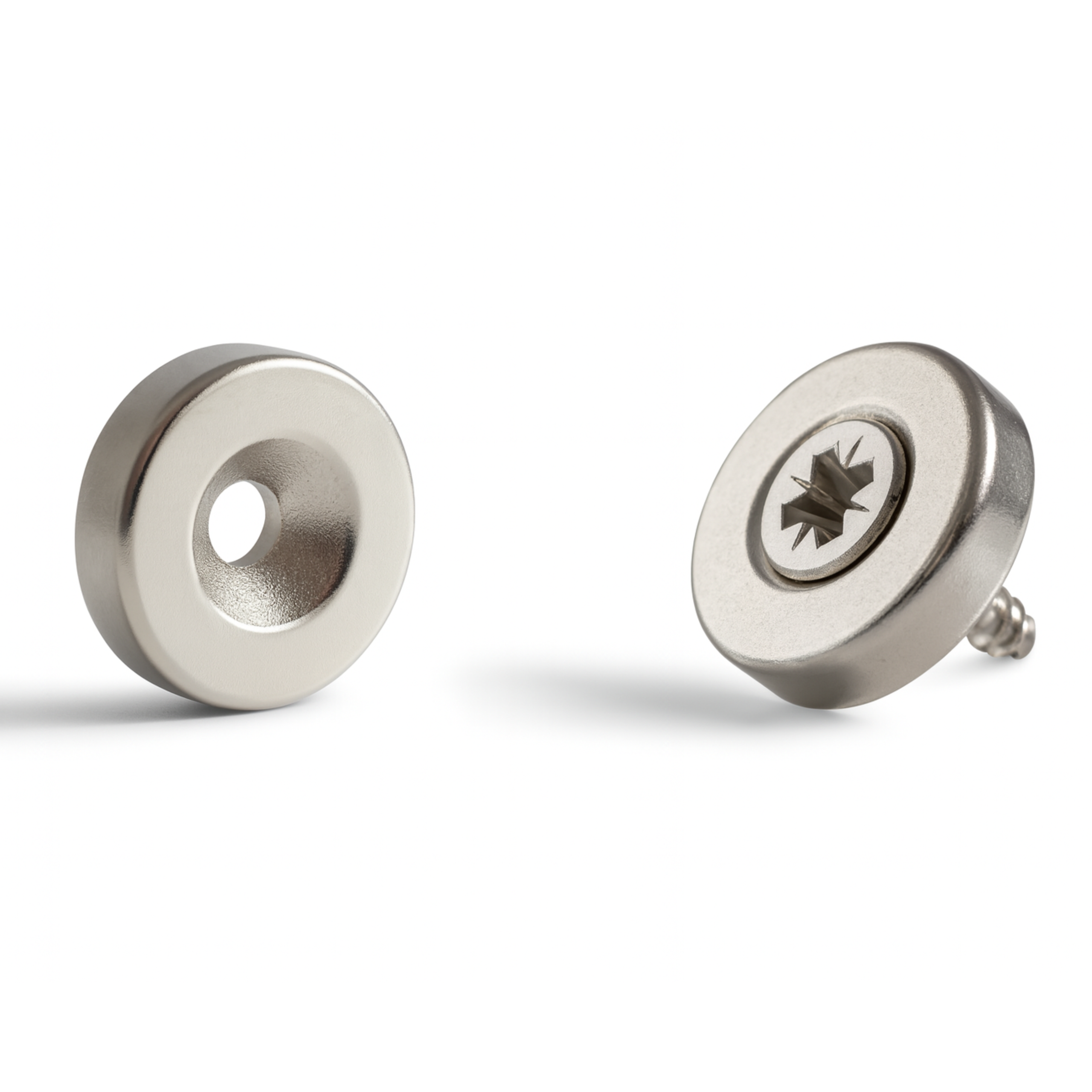 Magnes Neodymowy Pierścieniowy Walcowy 15x4 Pod Wkręt Z Otworem 7x3,5 Walcowy N38 + WKRĘT Mocny Okrągły