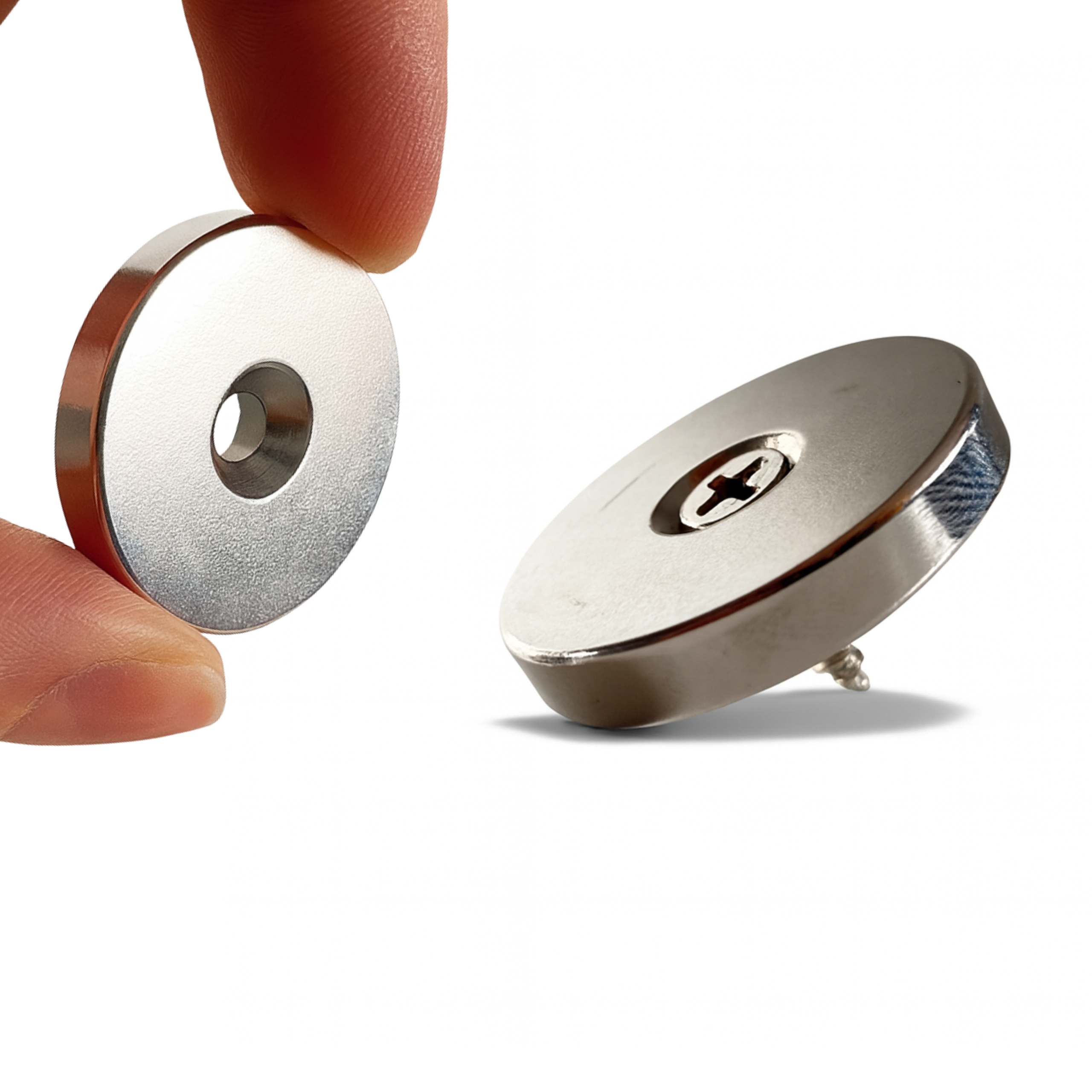 Magnes Neodymowy Pierścieniowy Walcowy 25x5 Pod Wkręt Z Otworem 7,5x4,5 Walcowy N38 + WKRĘT Mocny Okrągły