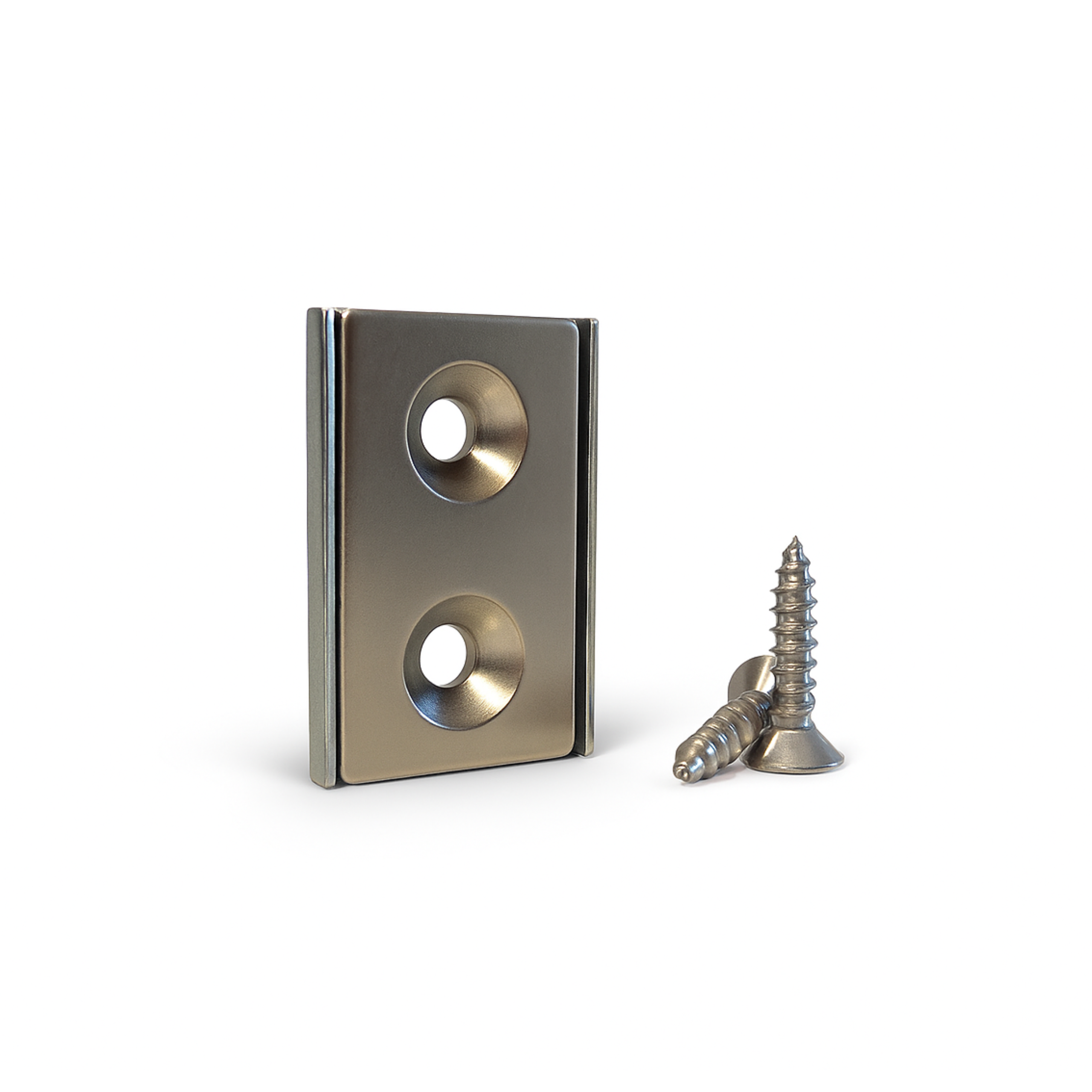 Magnes Neodymowy Płytkowy 30x20x4 Pod Wkręt Z Otworem 8x4 W Obudowie Uchwyt N38 + WKRĘT Mocny