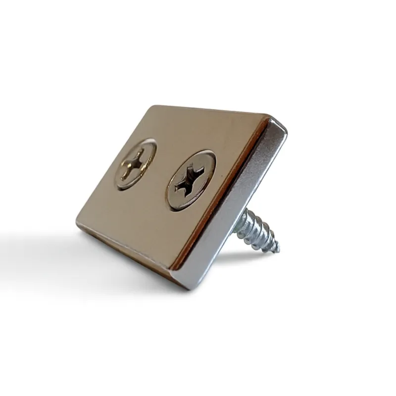 Magnes Neodymowy Płytkowy 30x20x4 Pod Wkręt Z Otworem 8x4 N38 + WKRĘT Mocny